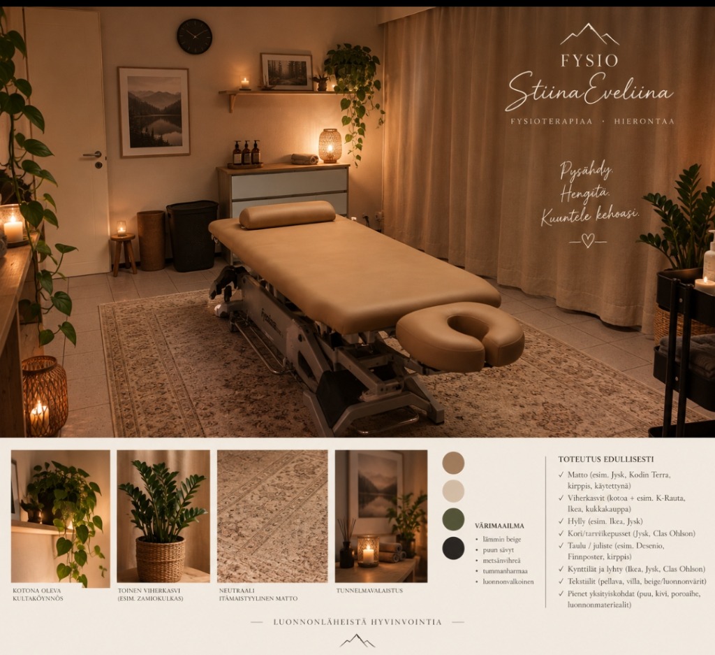 Fysio StiinaEveliina Hoitohuoneen tunnelmavisio